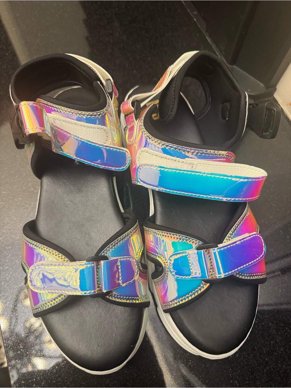 Holographic Platform Sandals – Size 8 – New - Picture 7 of 10